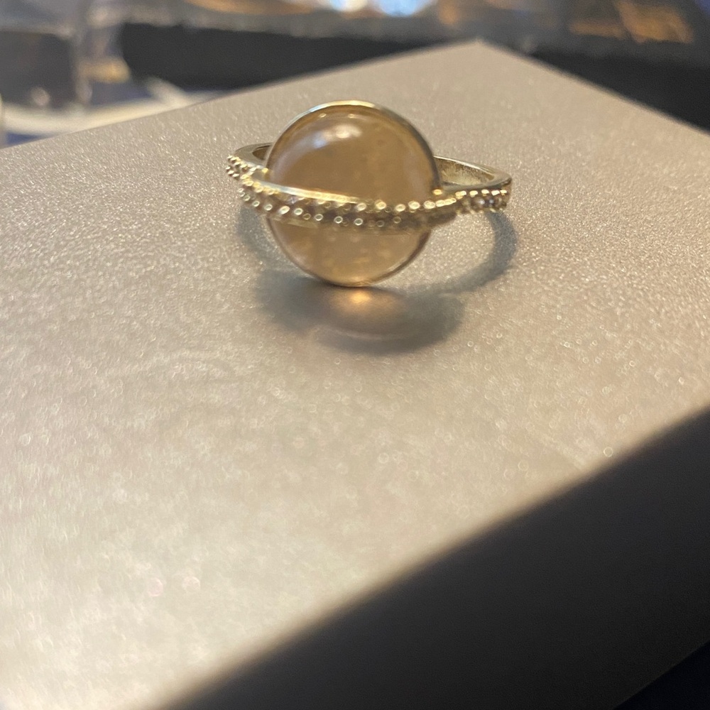 Genuine rose quartz ring size 6 - Picture 2 of 4